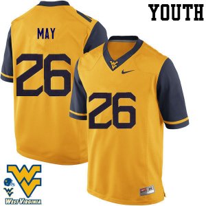 Youth West Virginia Mountaineers NCAA #26 Tyler May Gold Authentic Nike Stitched College Football Jersey MT15K65MH